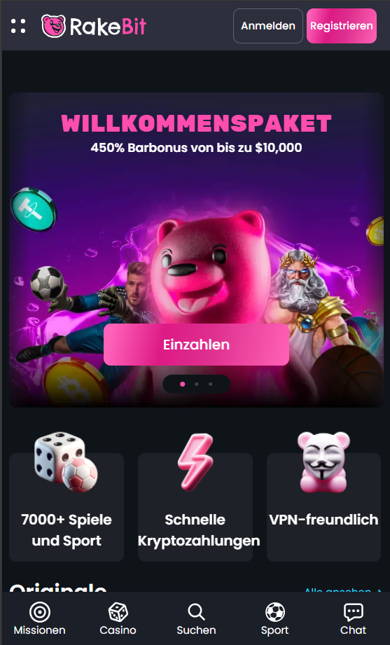 Spielen Sie jetzt bei Rakebit!